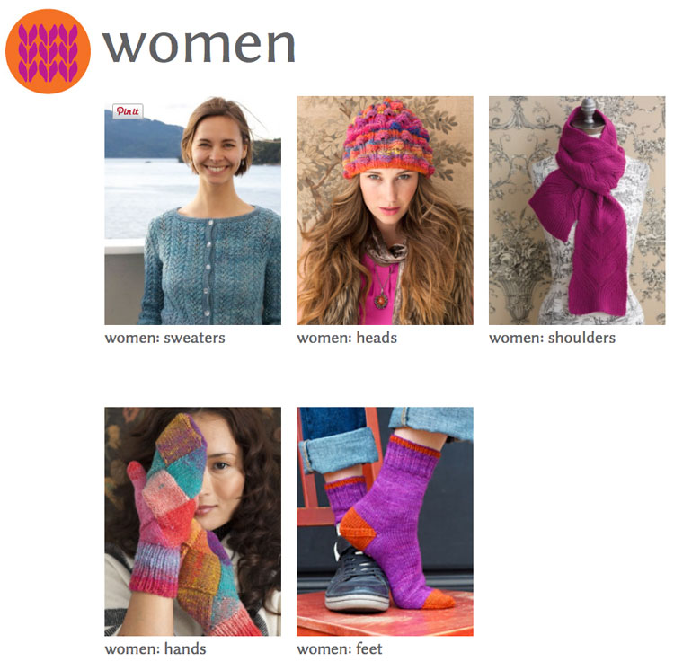 HolliYeoh.com screenshot of Women's Designs categories--go take a look!
