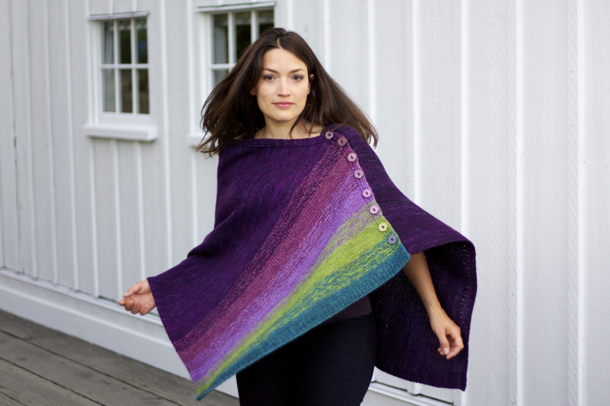 Haven poncho knitting pattern designed by Holli Yeoh | Published in Tempest