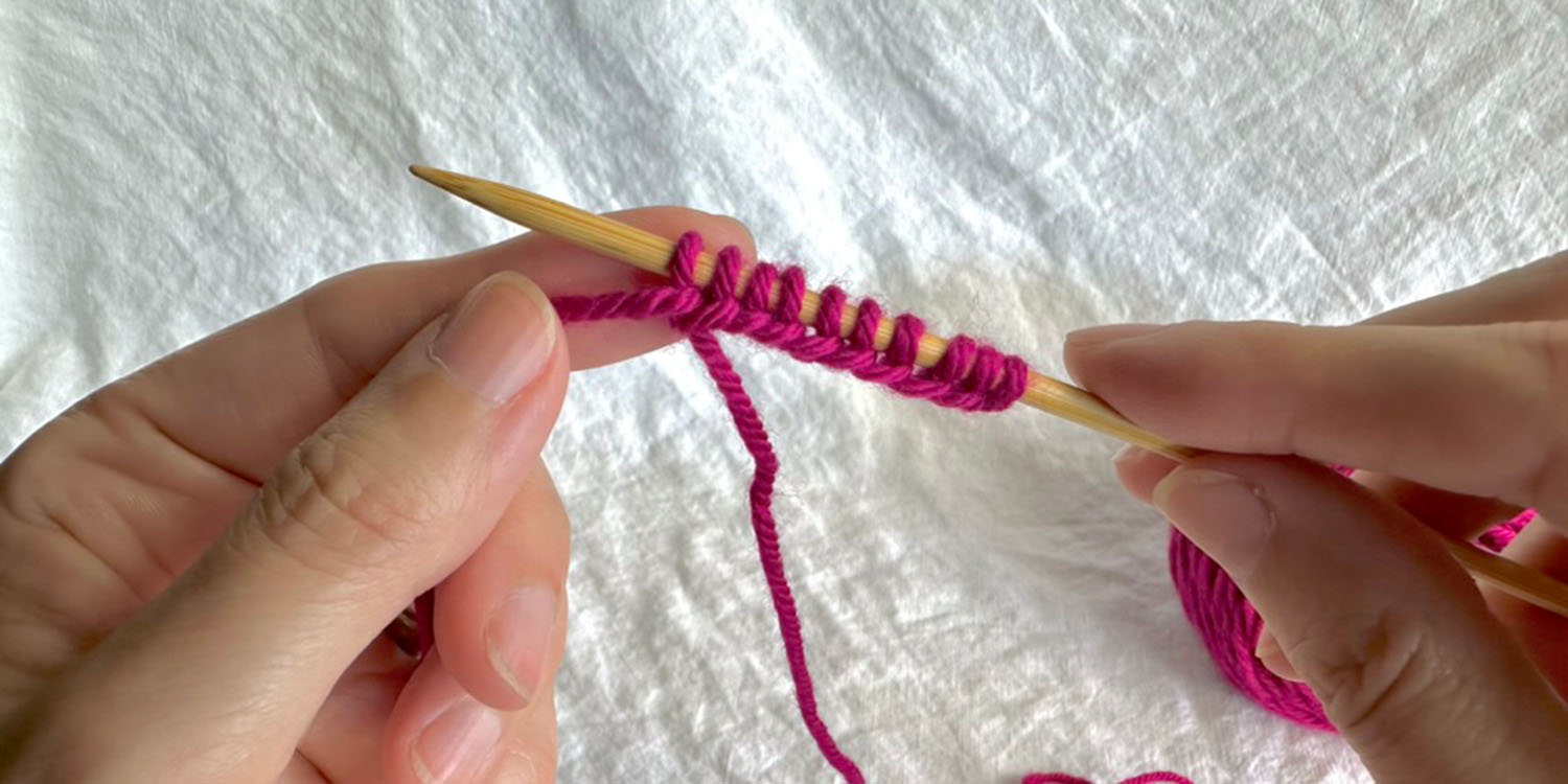 Ten stitches cast onto needle.